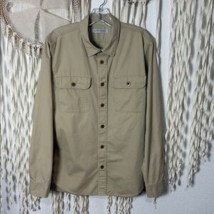 Outerknown Men's Tan Long Sleeve Button Down Casual Utility Shirt Size M
